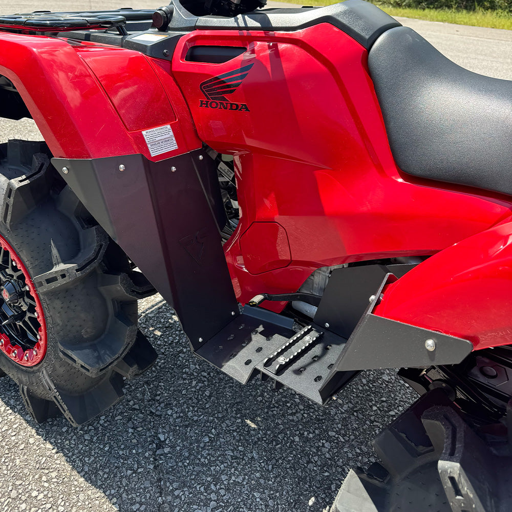 Honda Rubicon high clearance ATV floorboard kit with heat shields