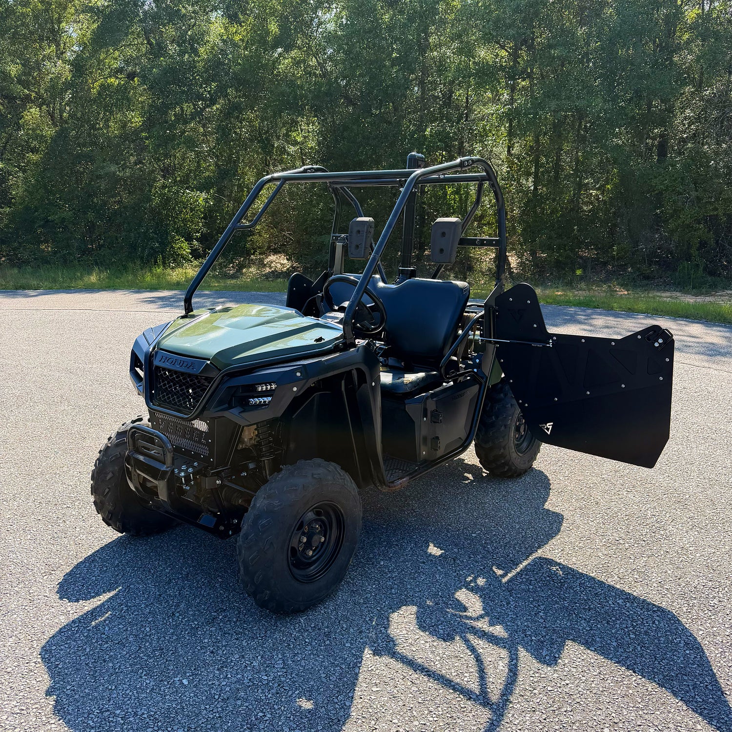 Honda Pioneer 500 low door option with textured black finish