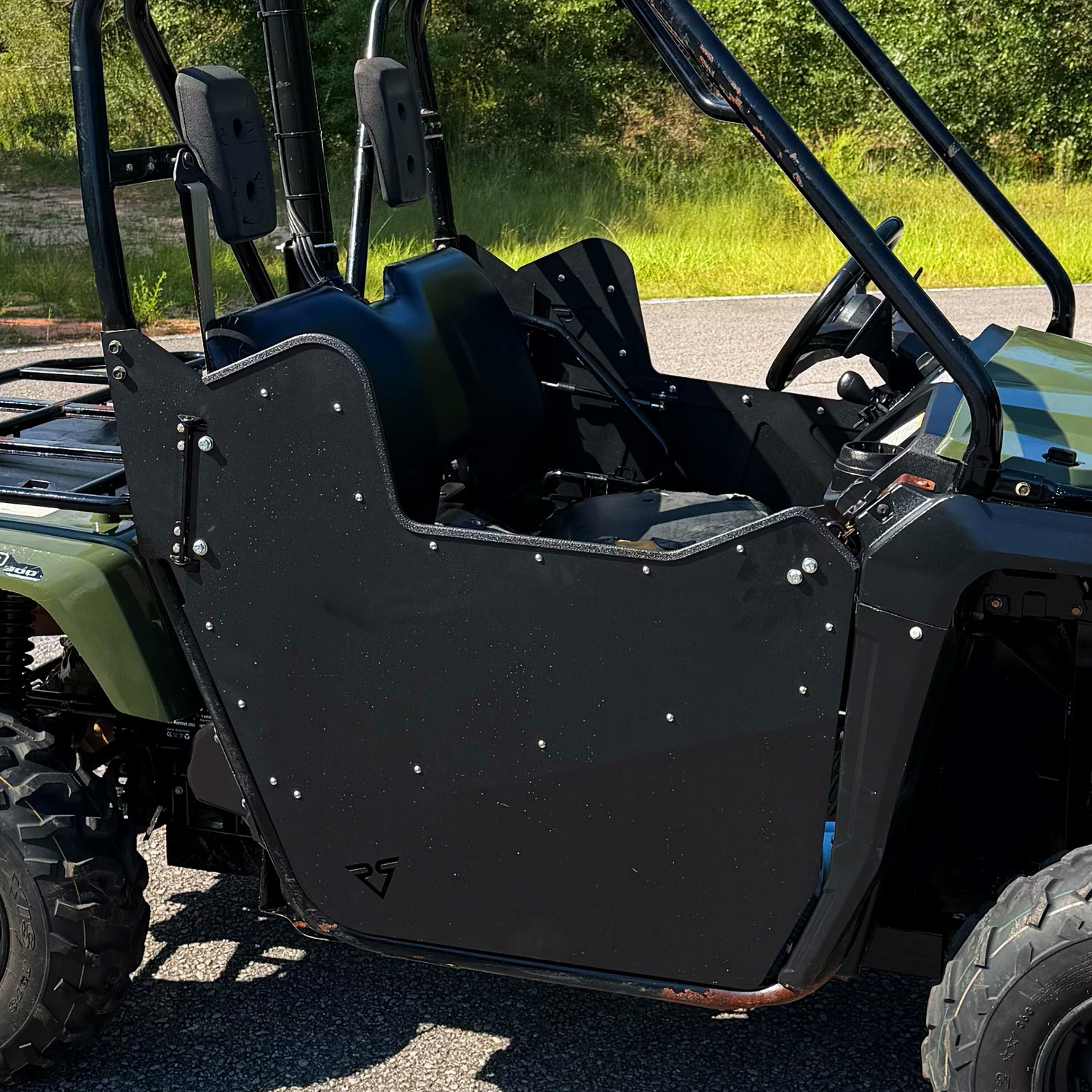 Textured black metal doors for Honda Pioneer 500 and 520