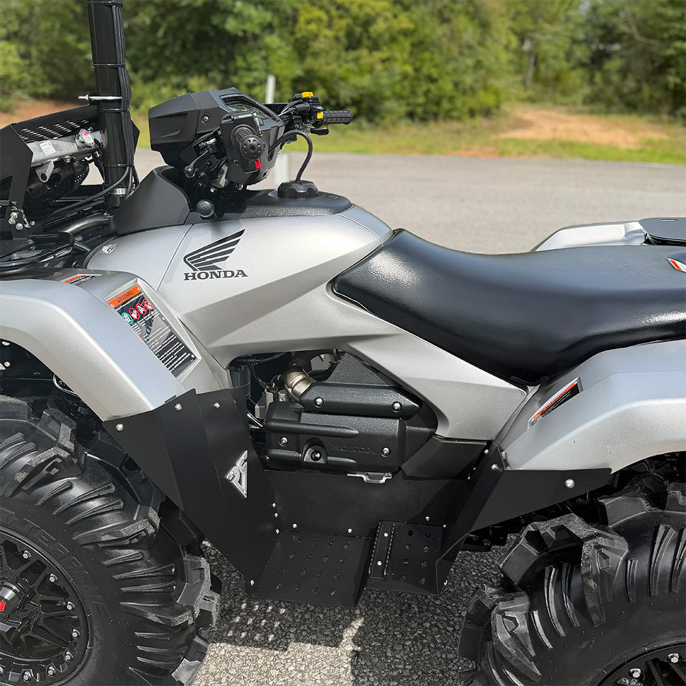 Honda TRX700FM floorboard upgrade with improved ground and tire clearance