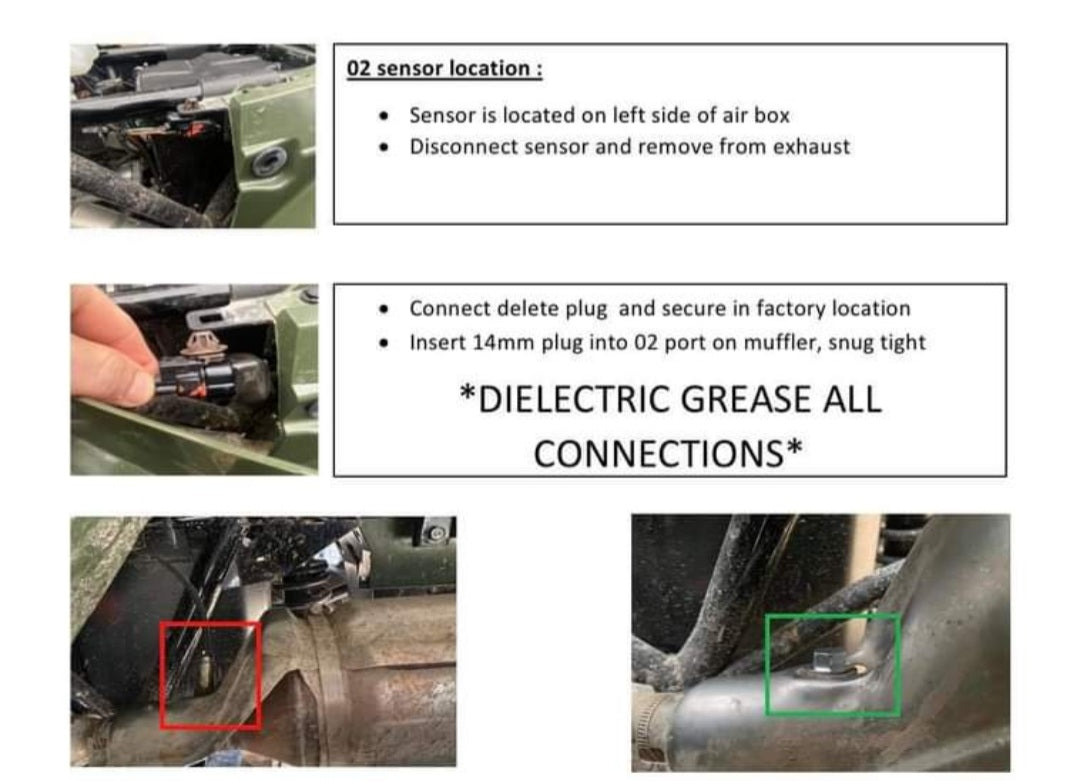 O2 Sensor Delete Kit 2014+ Honda Rancher, Foreman, Rubicon, Pioneer 50